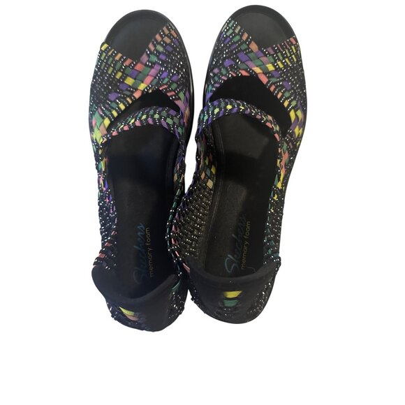 Skechers memory foam peep toe multicolor sandals size 8.5 - Picture 5 of 7